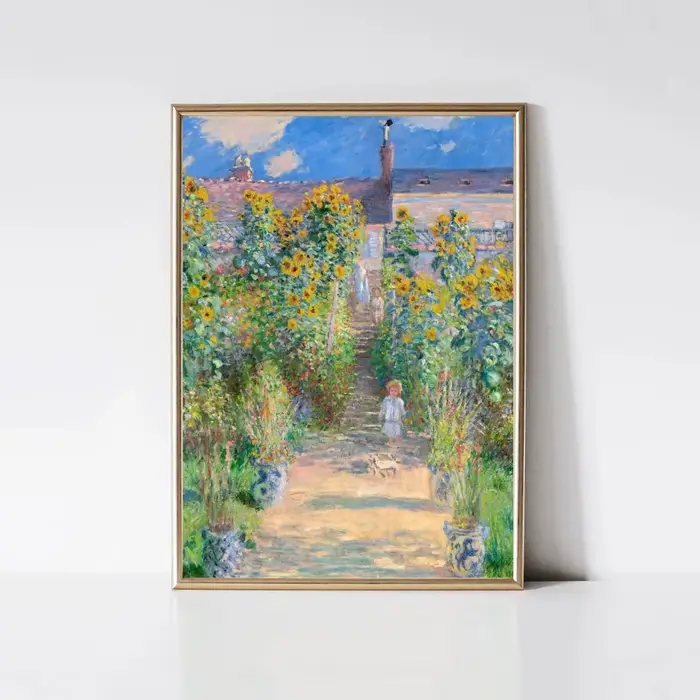 Affiches et impressions sur toile de paysages de jardin classiques avec nénuphars de Claude Monet
