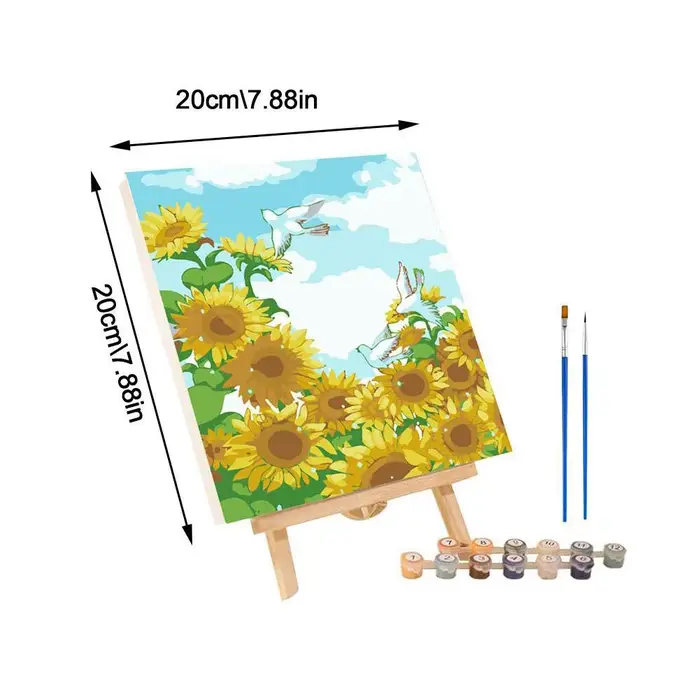 Cadre peinture par numéros Kits abstrait coucher de soleil paysage moderne dessin coloriage