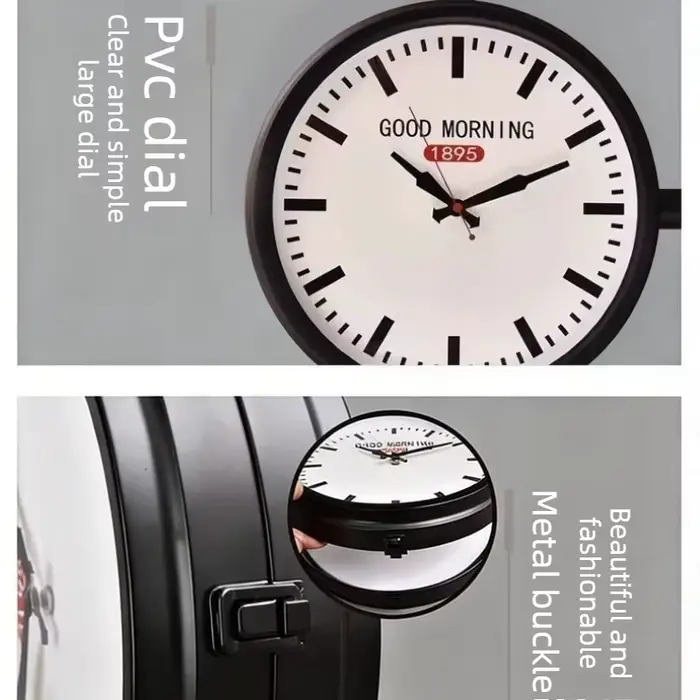 Horloge murale double face simple