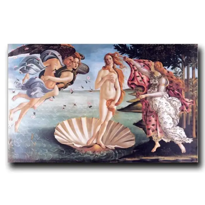 Affiches et imprimés classiques de la naissance de Vénus de Botticelli, peinture sur toile, Quadro,