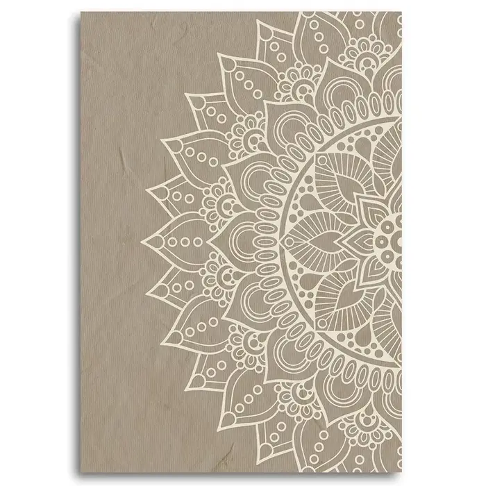 Toile de peinture de Mandala bohème Beige, Art mural, images de fleurs abstraites de Lotus, affiche 