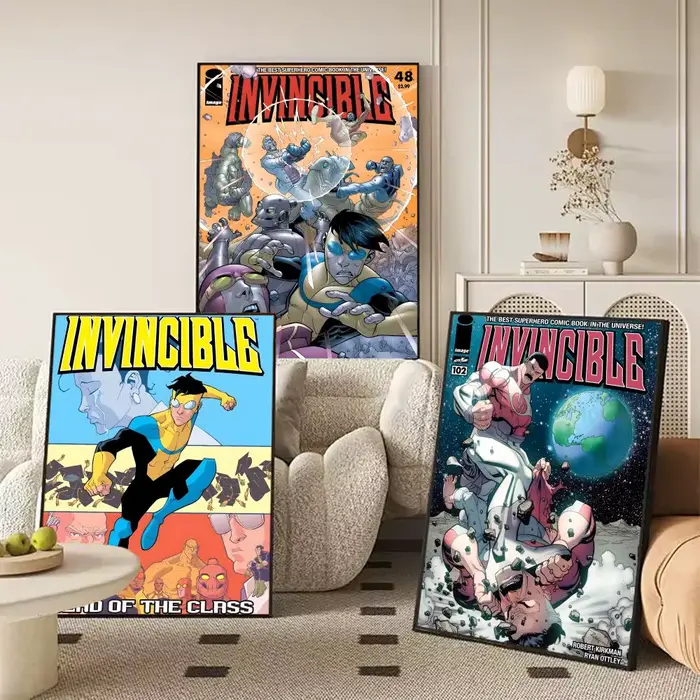 Affiche de bande dessinée de la série d'animation de super-héros I-Invincible-MT