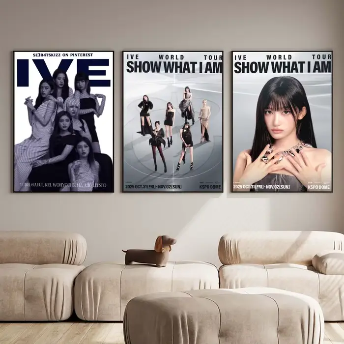Affiche Kpop I-IVE célèbre, impressions d'art mural minimalistes modernes pour chambre à coucher, salon, décoration esthétique de la pièce, cadeau