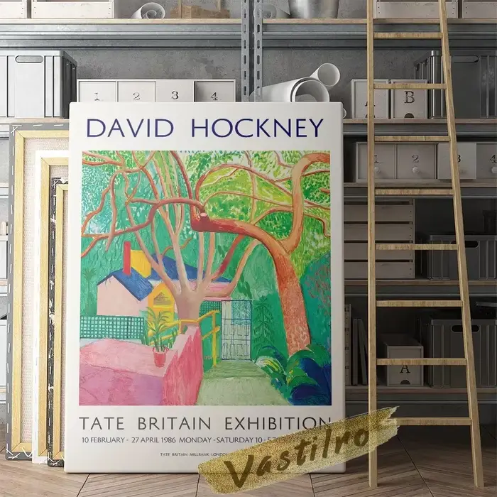 Exposition de David Hockney: peintures sur toile