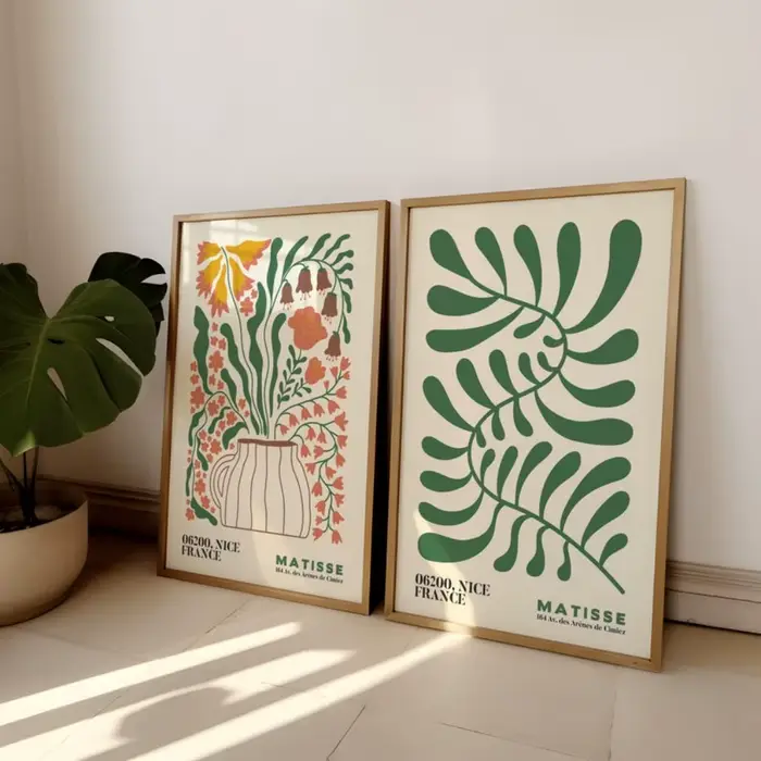 2 fleurs Matisse sans cadre, art floral bohème, décoration murale de chambre à coucher, imprimés de 