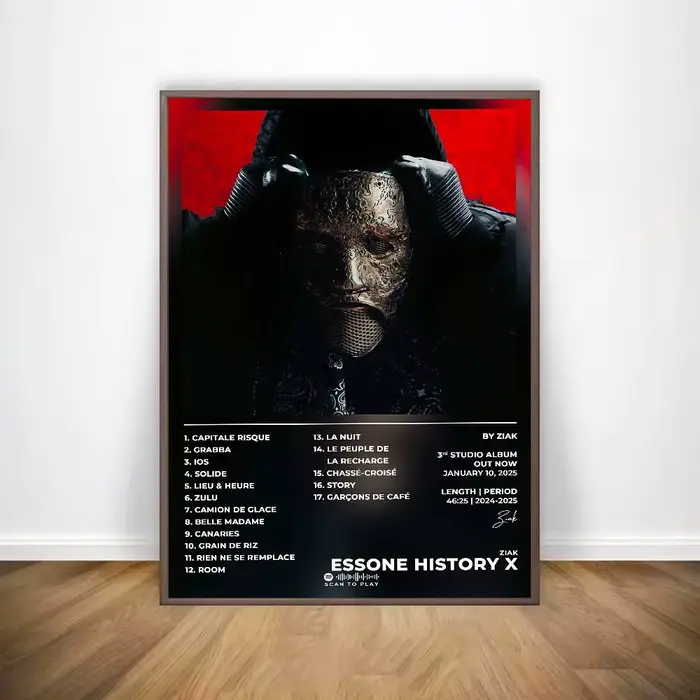 Affiche de rappeur Ziak HD, mur collant d'art étanche, décoration de maison, salon, Bar