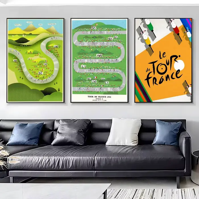 Affiche artistique sur toile HD du Tour de France