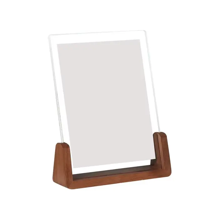 Cadre Photo en noyer/hêtre, cadre Transparent en forme de U en acrylique, cadre Photo de bureau en b