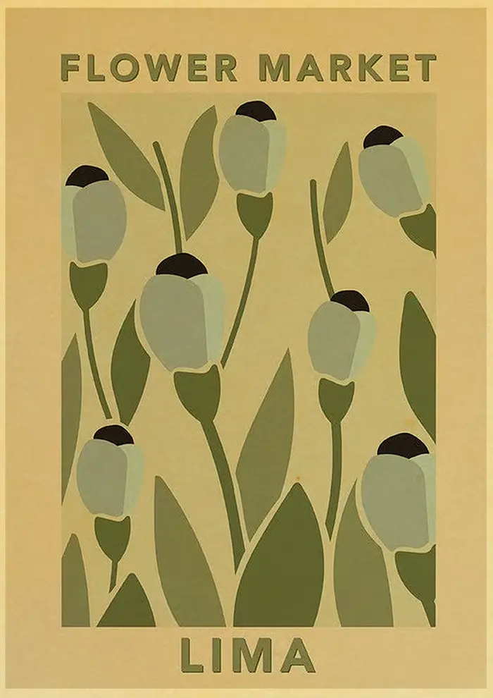 Affiche rétro de mode INS verte inspirante