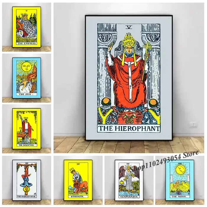Toile d'art murale de carte de tarot Witchy The Hang