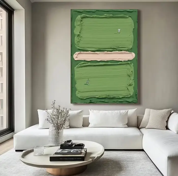 Mintura, peinture à l'huile sur toile de terrain de Tennis vert à Texture abstraite peinte à la main