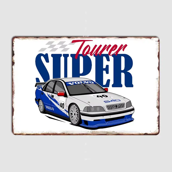 Affiches rétro de voiture de rallye S40 BTCC Sierra Cosworth P10 JTCC, panneau métallique, décoratio