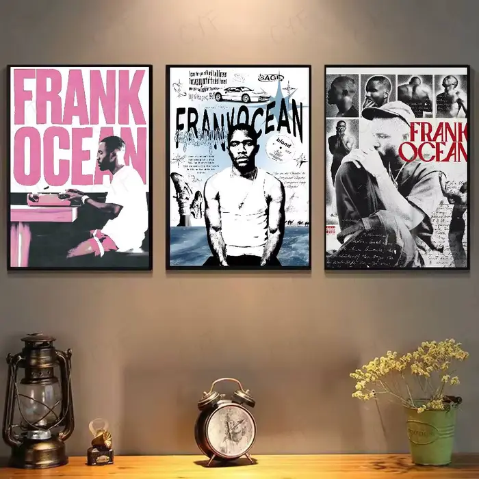Affiche murale Hip Hop a-artiste Frank o-océan, art imprimé adapté au salon, chambre à coucher, bar, salon, décoration de maison, cadeau
