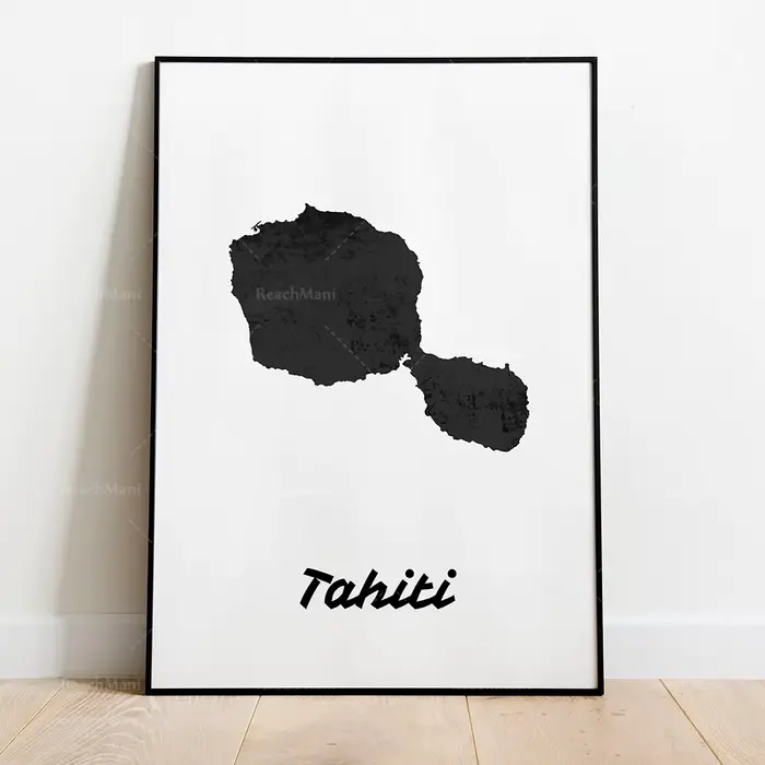 Affiche Décorative, Carte de Tahiti
