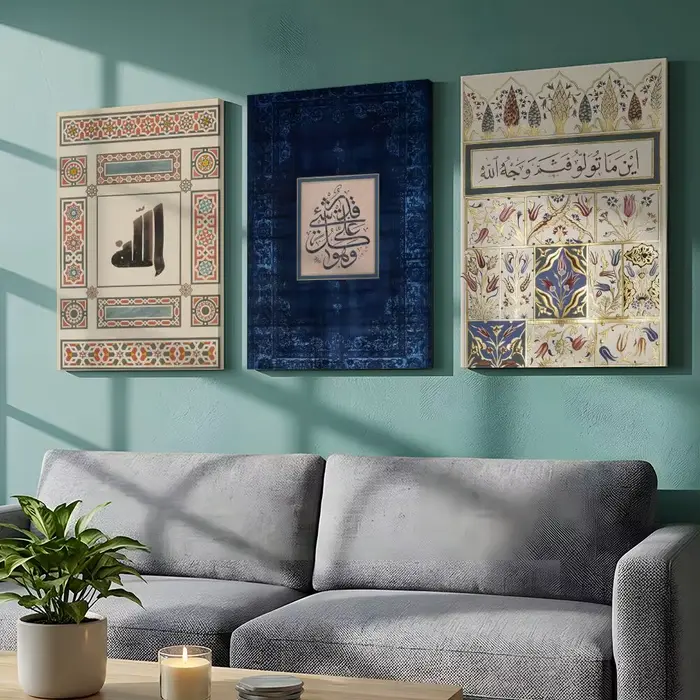 Décoration murale sur toile avec cadre intérieur