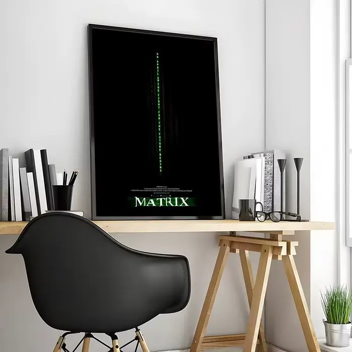 Affiche sur toile de calligraphie du film The M-Matrix: sans plis, imperméable, Durable, décor mural