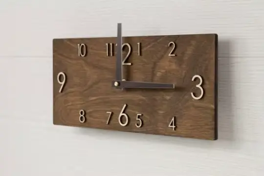 Rétro créatif rectangulaire en bois horloge murale maison salon bureau décoration montre