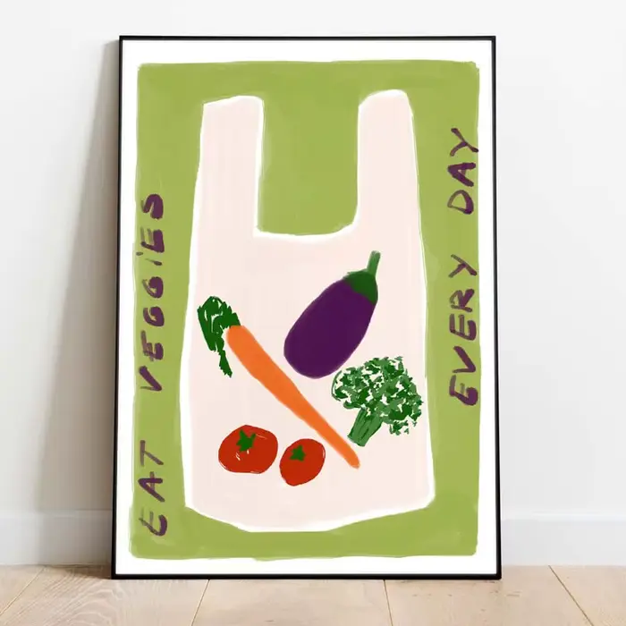 Affiche murale colorée avec citations alimentaires, Chili Fruit Orange, peinture sur toile de cuisin