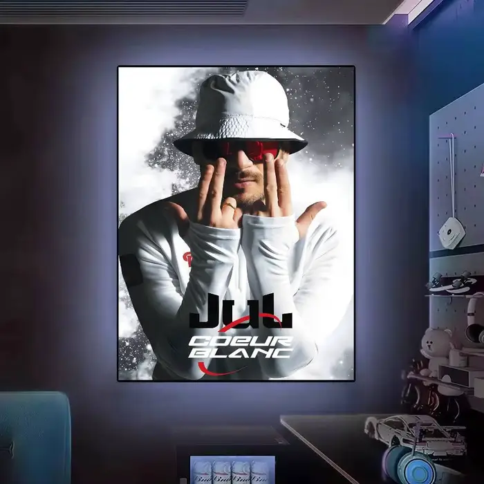 Affiche HD, peinture murale, art mural pour salon, décoration de la maison et cadeaux, Rapper JuL Ce