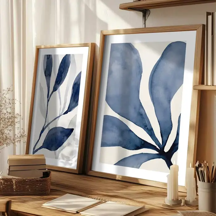 Tableau mural sur toile avec peinture aquatique et calligraphie