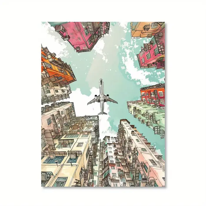 Toile d'art de paysage urbain vibrant