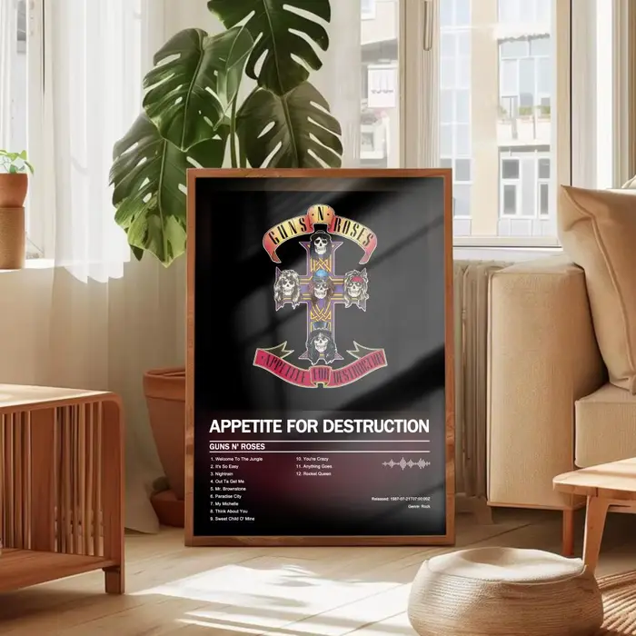 Affiche Guns N R-Roses, couverture d'album musical, peinture sur toile, impression artistique, décor
