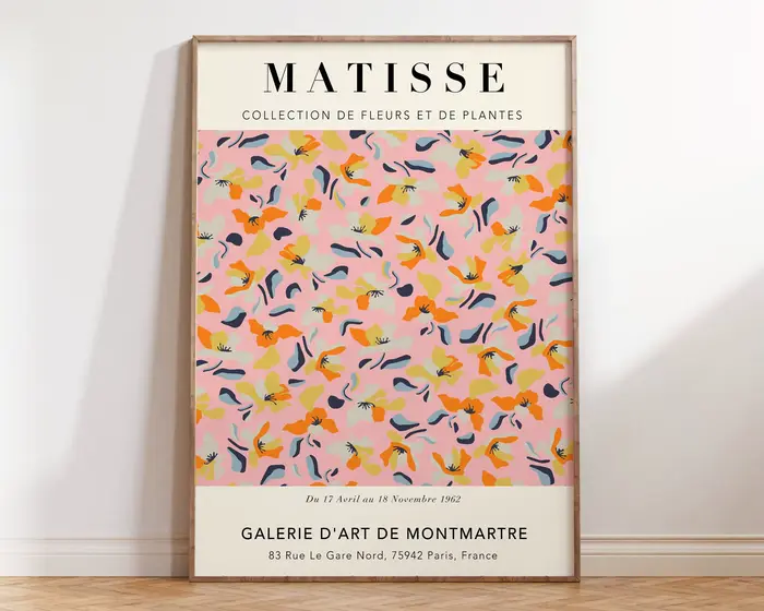 Affiche et imprimés de fleurs abstraites Matisse, marché des fleurs, toile florale Matisse, découpes