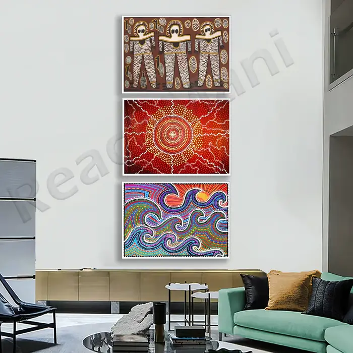 Impression d'art autochtone, affiche de galerie d'art autochtone, impression d'art géométrique de conception autochtone, image de décoration de salon à la maison