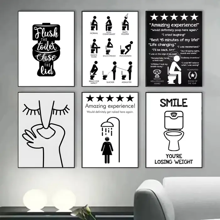 Affiche de salle de bain humoristique et amusante