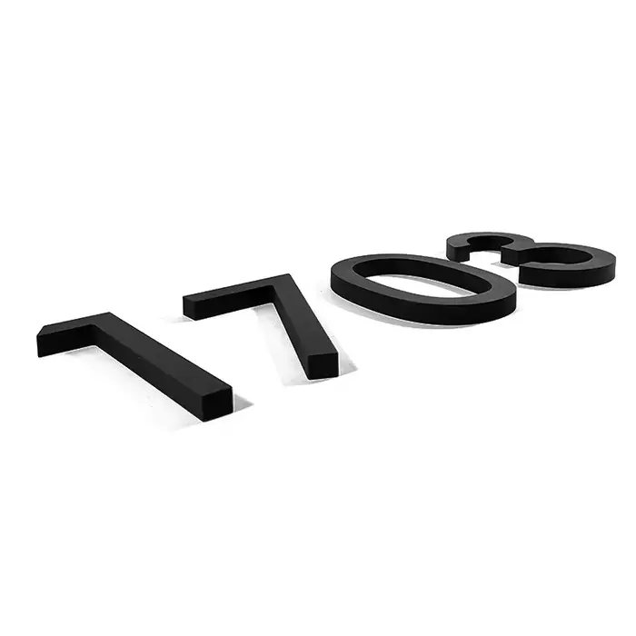 Numéro de maison flottant 3D, 1 pièce, lettres modernes, alphabet de porte, maison, extérieur, noir,