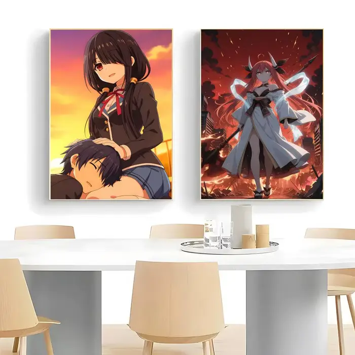 Affiche iconique d'anime romantique D-Date A Live, impression d'art mural, affiche décorative, décoration murale, décoration de la maison, cadeau, sans cadre