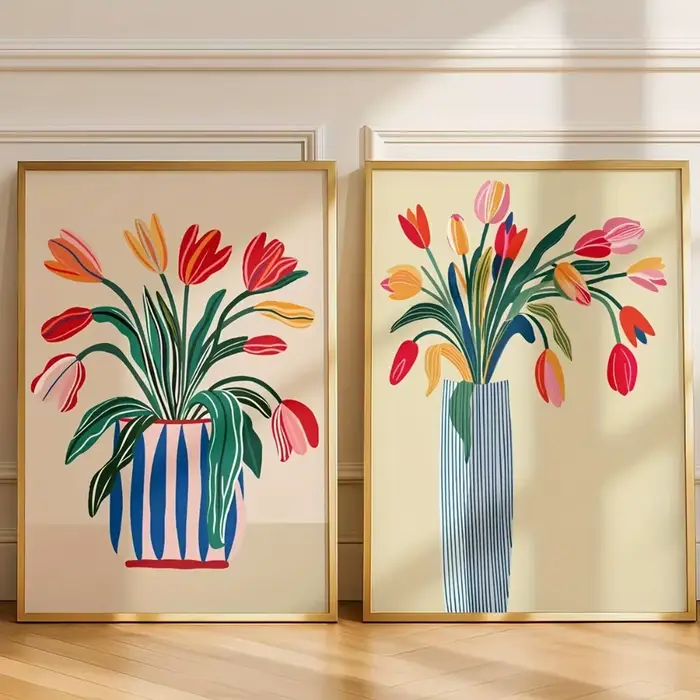 Art mural tulipe coloré