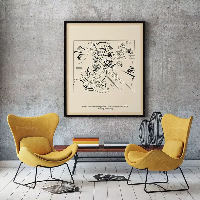 Collection d'ensemble de dessin au trait Wassily Kandinsky, 6 affiches