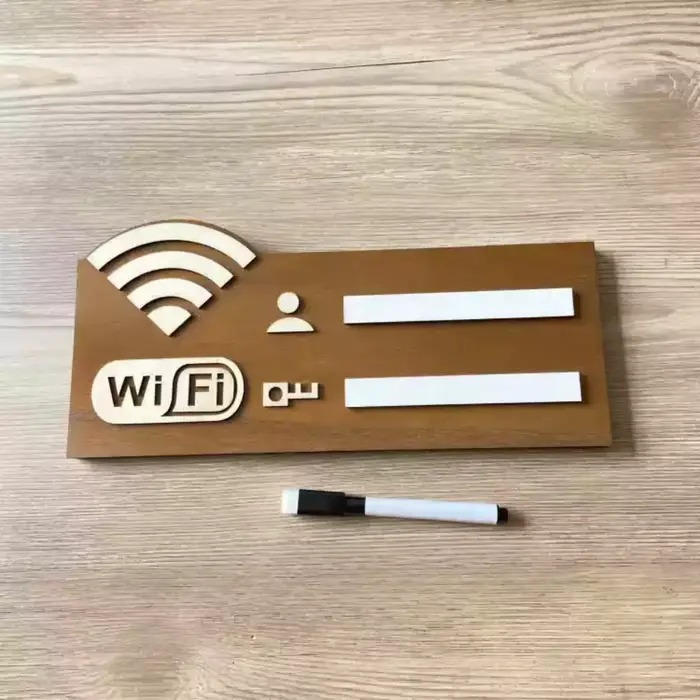 1 plaque rustique en bois pour mot de passe Wi-Fi, indicateur de réseau sans fil vintage à fixer au