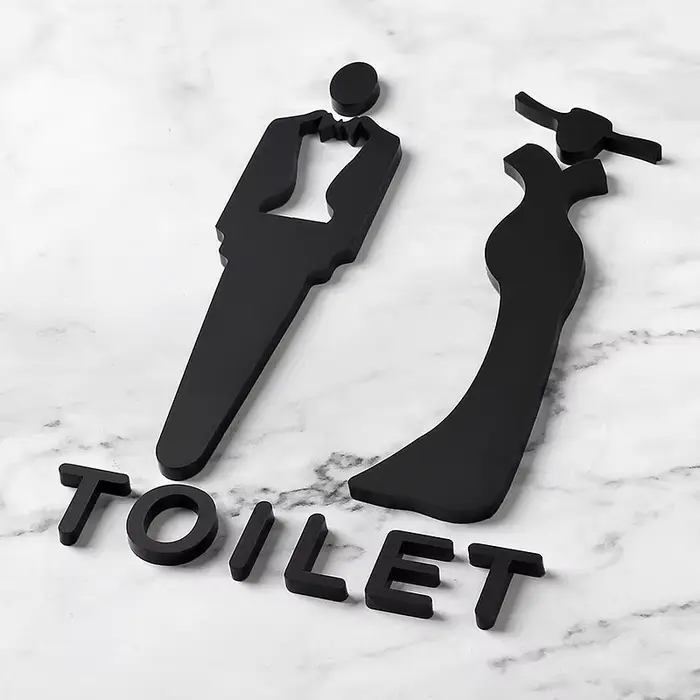 Autocollants muraux pour porte de salle de bain, toilettes, panneau d'entrée, décoration de la maiso