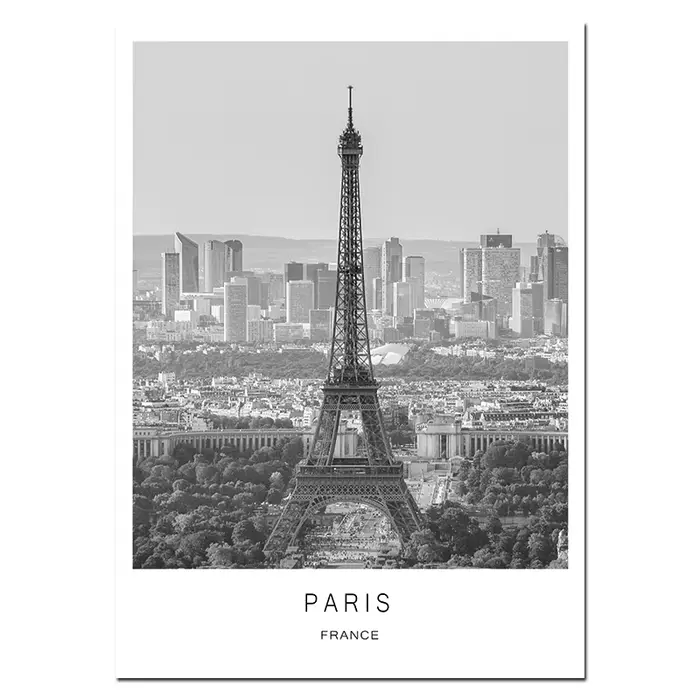 Toile de peinture en noir et blanc, paysage de ville mondiale, affiche imprimée de Paris, londres, N