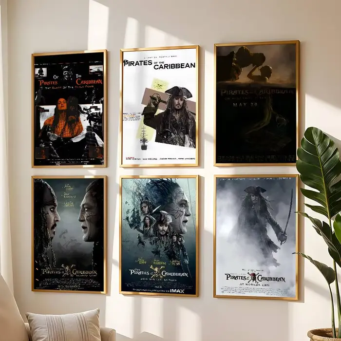 Affiche autocollante de film classique Pirates des Caraïbes