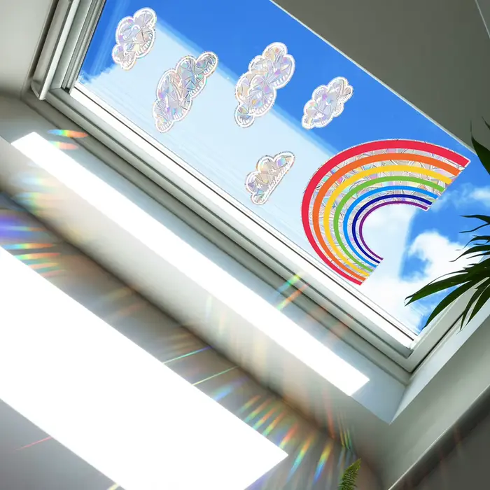 Autocollants de fenêtre attrape-soleil colorés