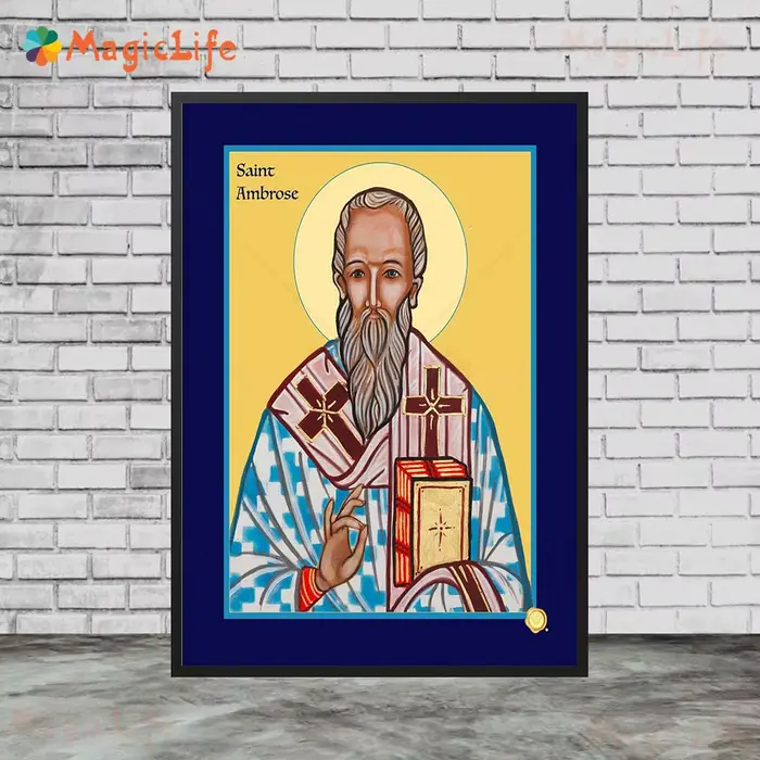 Art mural vintage Saint Joseph et bébé Jésus