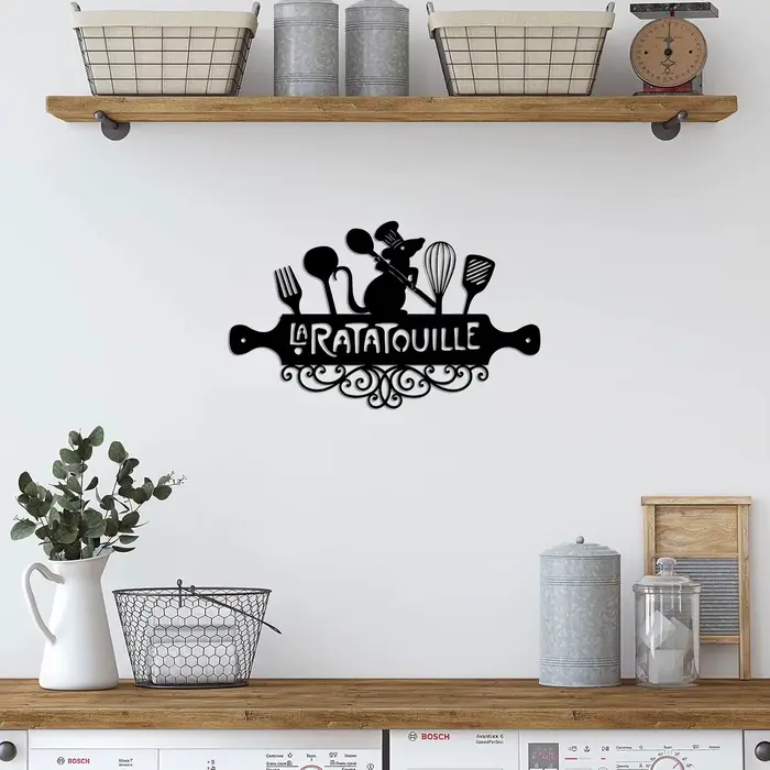 Art déco inspiré métal noir La Ratatouille signe