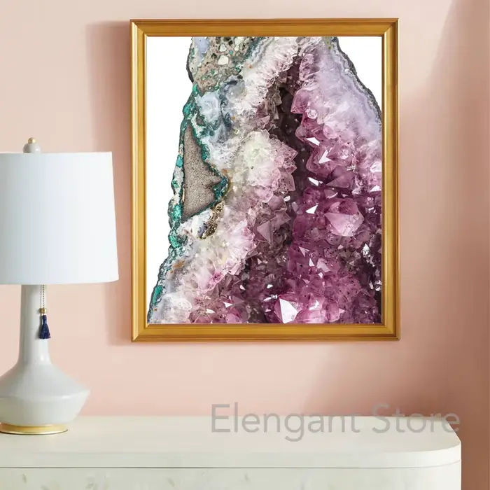 Affiche de tableau d'identification de cristal et d'agate imprimée