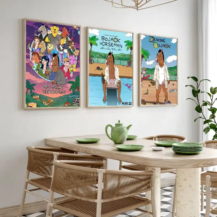 B-BoJack – affiche de dessin animé H-Horseman, Art mural polyvalent pour salon, chambre à coucher, bureau, couloir, Bar |   Idée cadeau de décoration d'intérieur