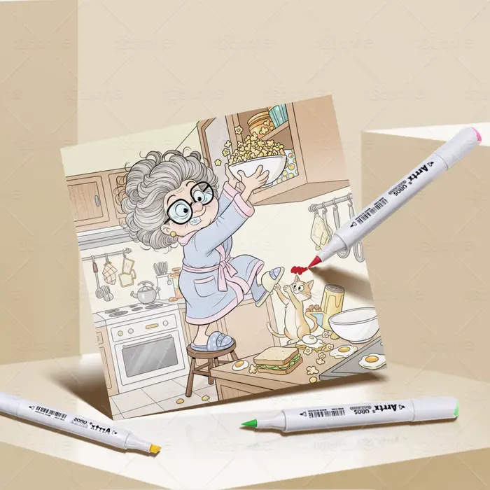 Livre de coloriage drôle de grand-mère pour adultes
