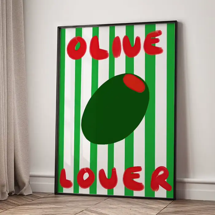 Affiche imprimée de cuisine rétro, Olive Marmite Pickle Lover, tendance, peinture sur toile, images 