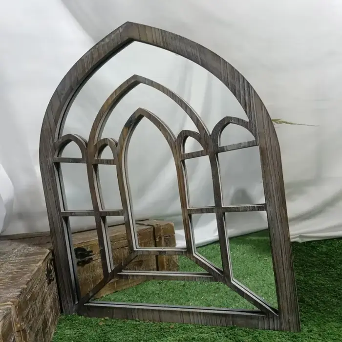  Miroir mural de campagne française – Accent suspendu Vintage en bois massif pour ferme