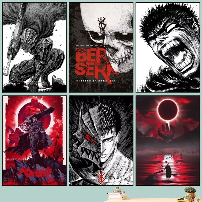 Berserk japonais Anime affiche bricolage Vintage film