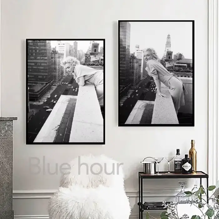Affiche sur toile Vintage noire et blanche