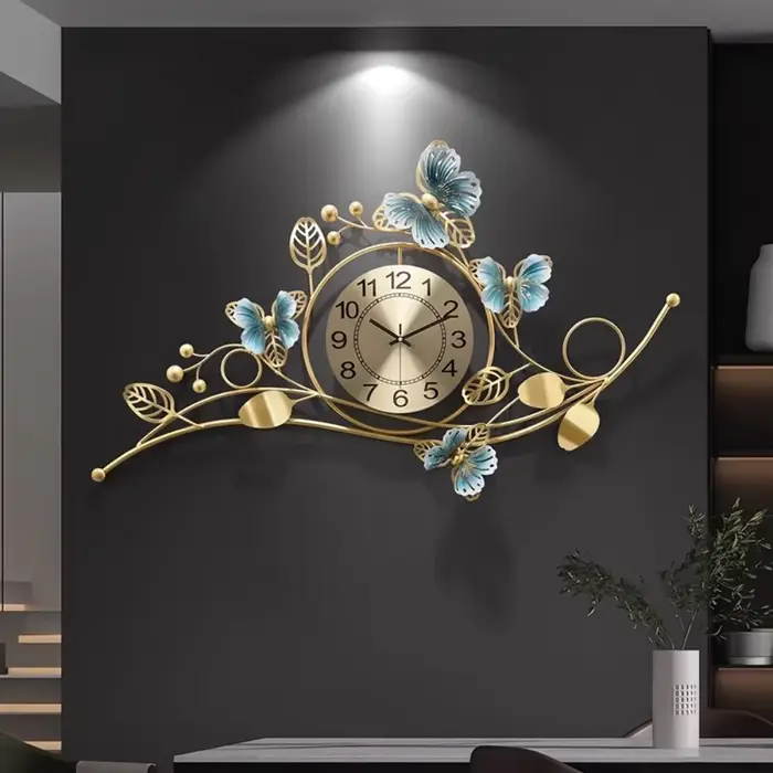 Horloge murale Design moderne Vintage or élégant Simple