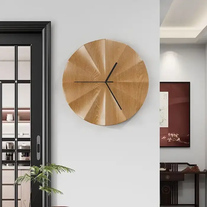 Horloges murales en bois modernes et simples de style chinois, horloge murale silencieuse à suspendr