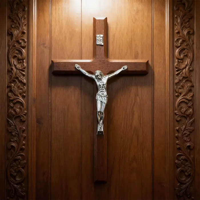 Croix catholique en bois de 7.8 pouces